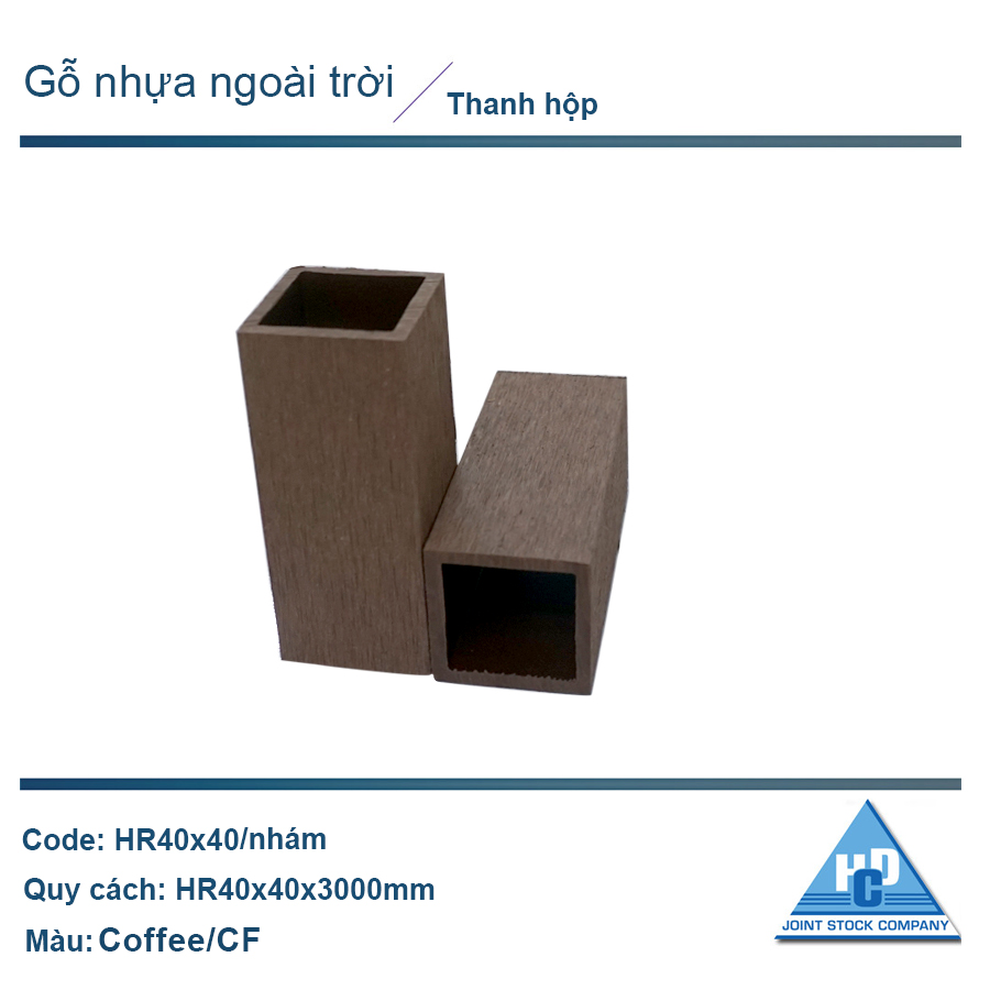 Thanh hộp ngoài trời HR40x40/ Màu coffee nhám