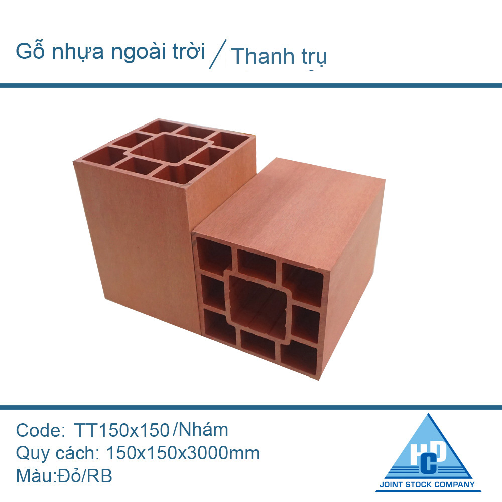 Thanh trụ TT150x150 màu đỏ nhám