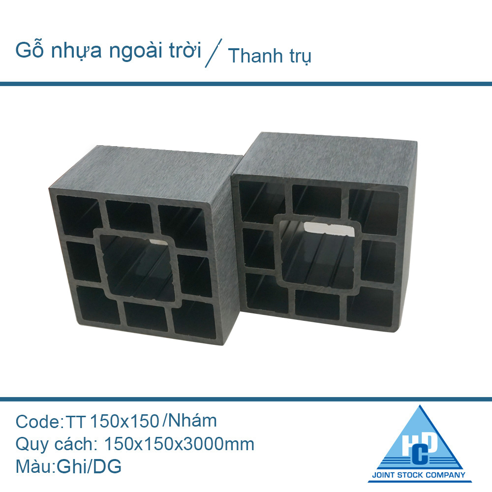 Thanh trụ TT150x150 màu ghi nhám