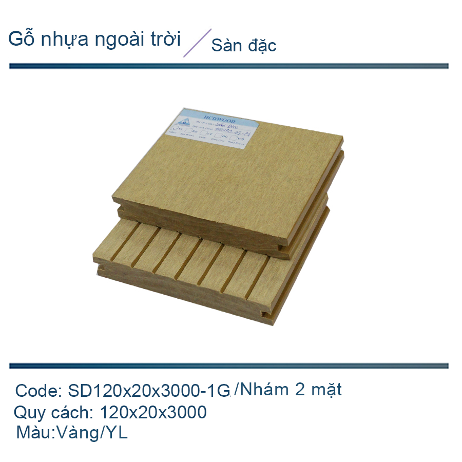 Sàn đặc SD120x20-1G màu vàng/ nhám 2 mặt 