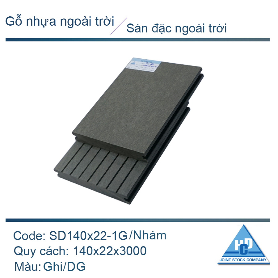 Sàn đặc SD140x22-1G màu ghi/Nhám