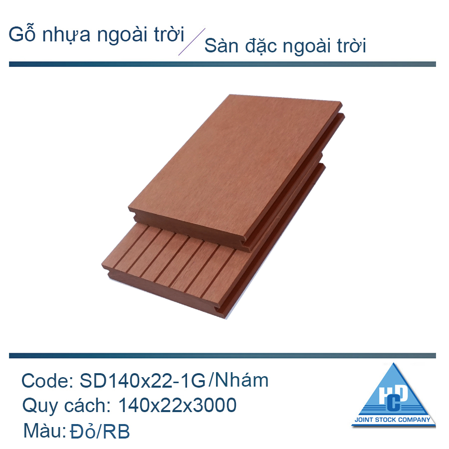 Sàn đặc SD140x22-1G màu đỏ/ nhám