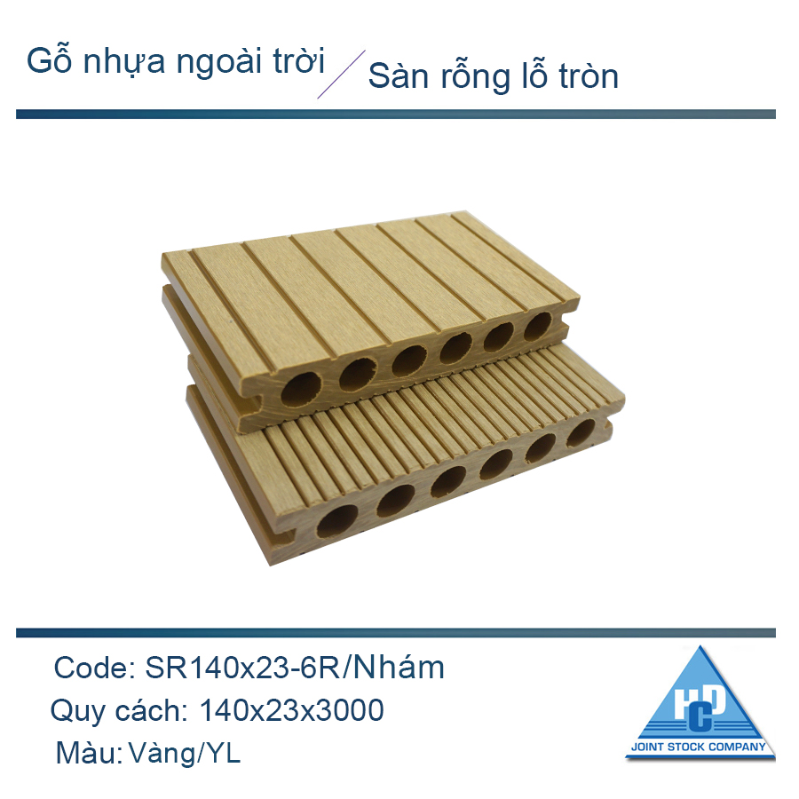 Sản rỗng lỗ tròn SR140x23-6R vàng nhám