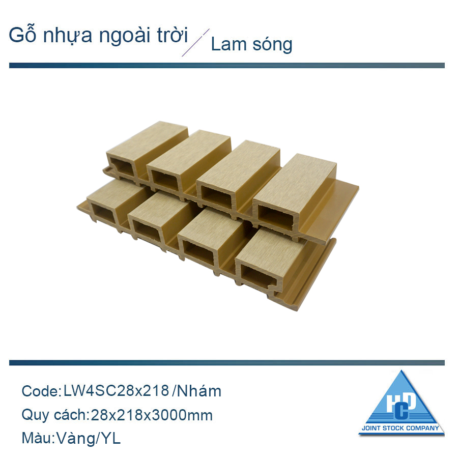 Lam 4 sóng cao LW4SC 28x218 màu vàng/nhám