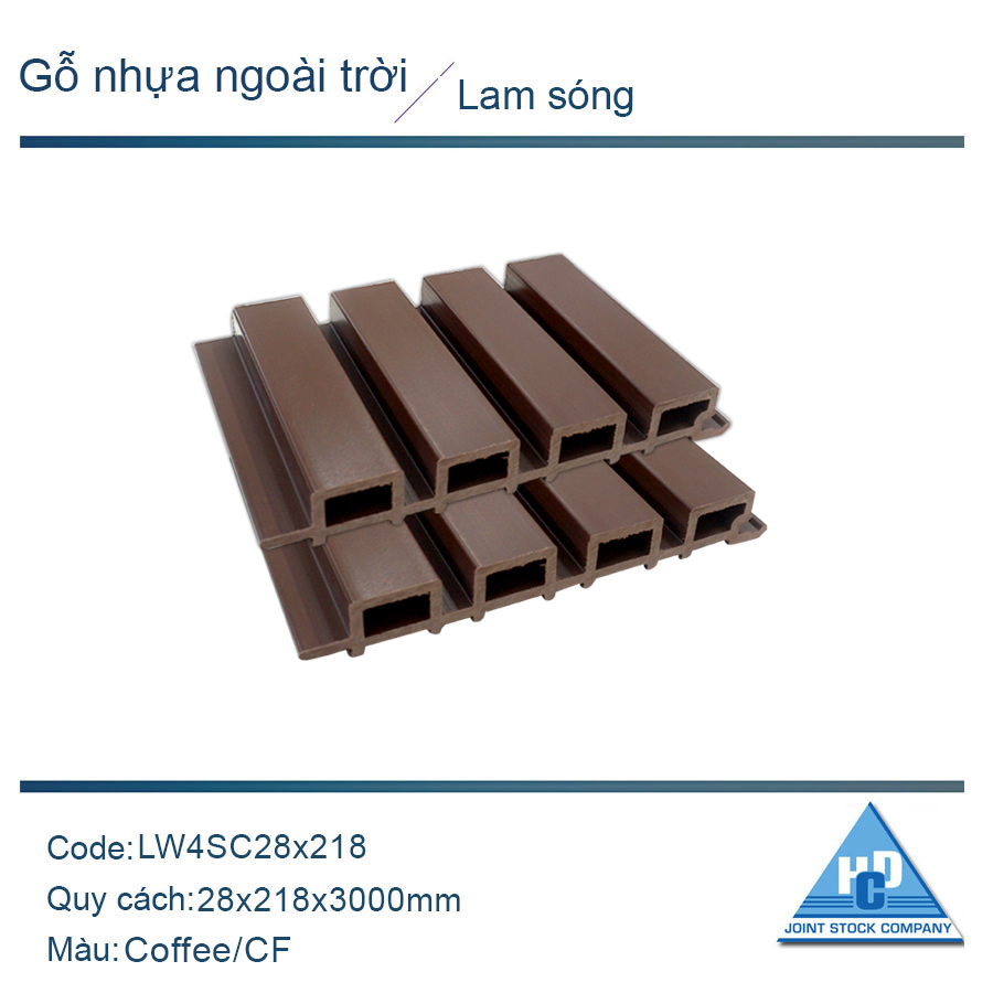 Lam 4 sóng cao LW4SC 28x218 màu coffee/ trơn