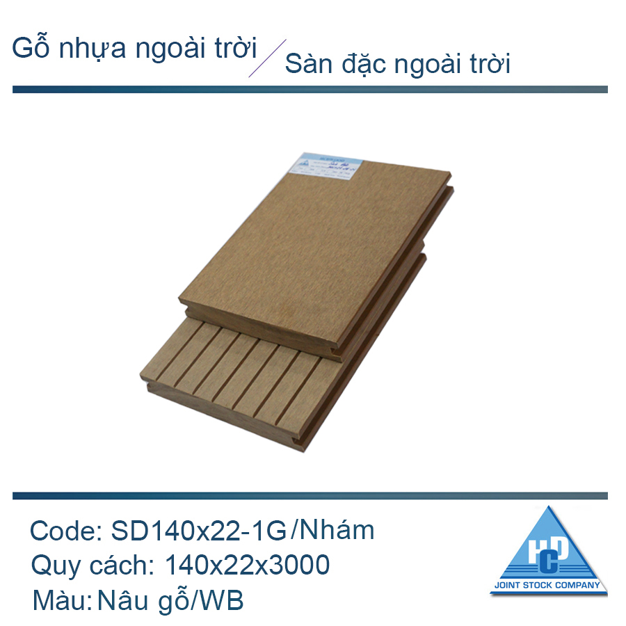Sàn đặc SD140x22-1G màu nâu gỗ/Nhám