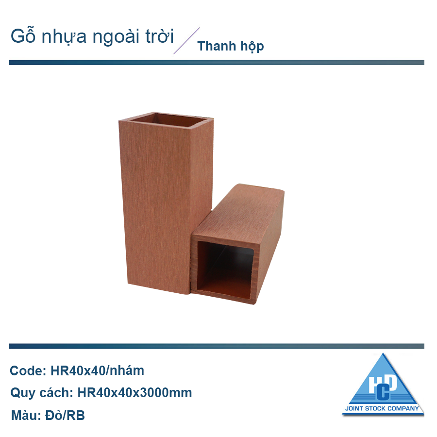 Thanh hộp HR40x40 màu đỏ nhám