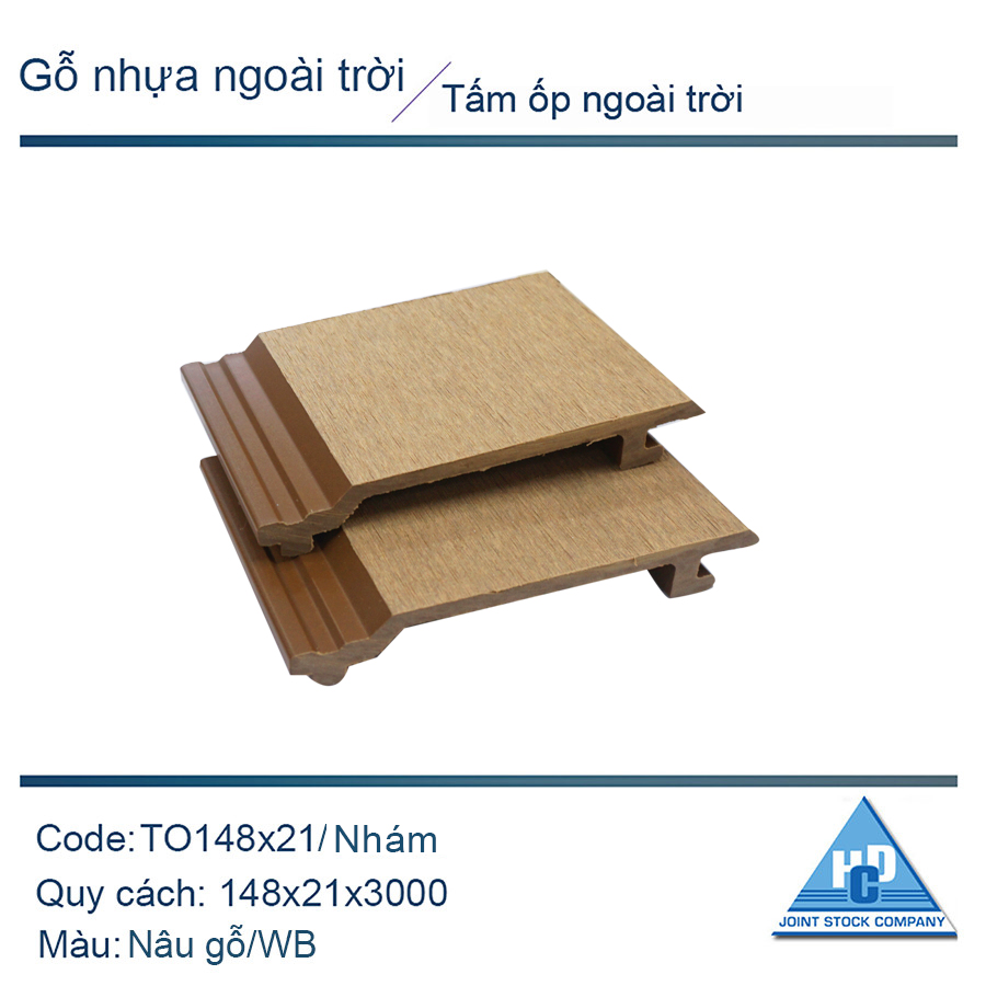 Tấm ốp TO148x21 màu nâu gỗ/nhám