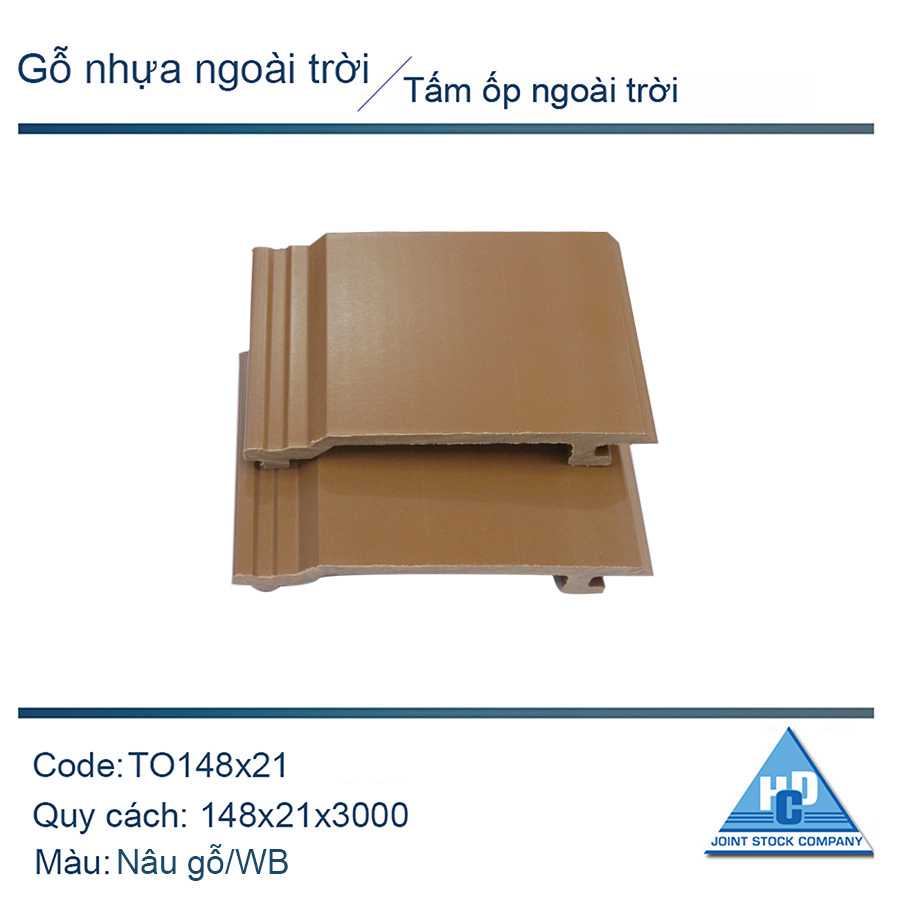 Tấm ốp TO148x21 màu nâu gỗ/trơn