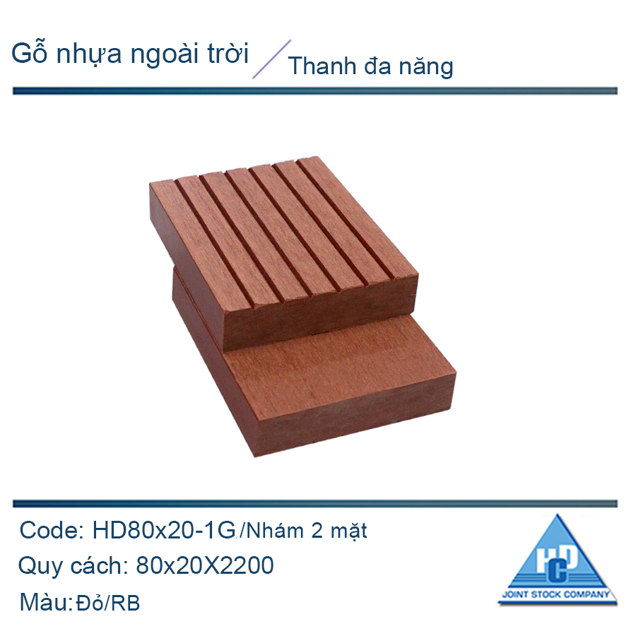 Thanh đa năng HD80x20 nhám 2 mặt/ Màu vàng