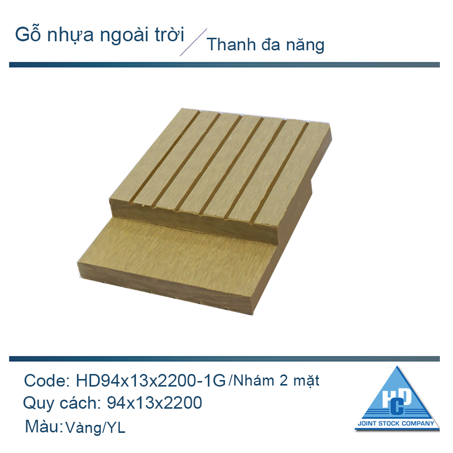 Thanh đa năng HD90x13 nhám 2 mặt/ màu vàng