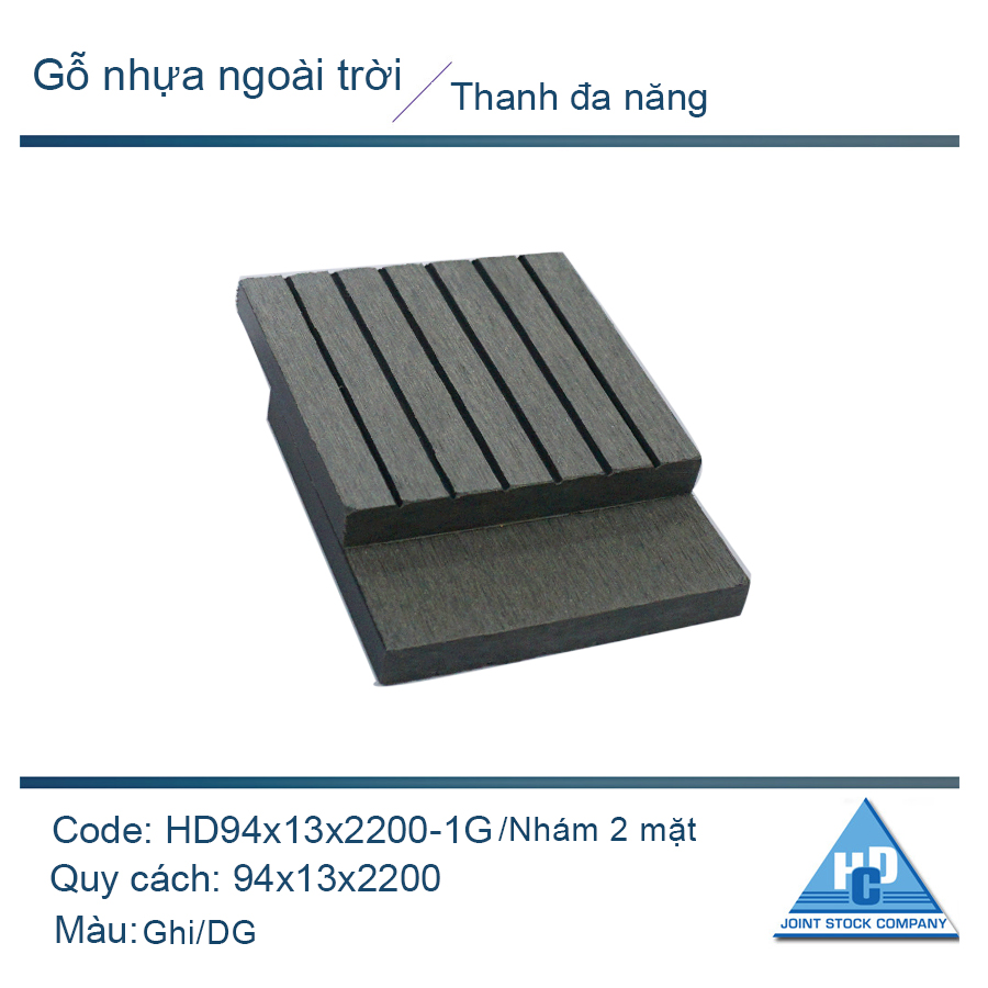 Thanh đa năng HD90x13 nhám 2 mặt/màu ghi