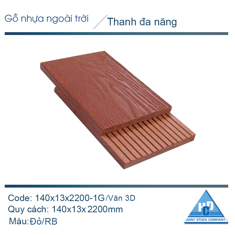 Thanh đa năng HD140x13 màu đỏ/ vân 3D